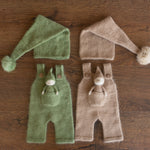 Newborn Knitted Outfits with Matched Small Doll, Newborn Overalls Photography, Newborn Photography Props, Newborn Boy Coming Home Outfit