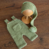 Newborn Knitted Outfits with Matched Small Doll, Newborn Overalls Photography, Newborn Photography Props, Newborn Boy Coming Home Outfit
