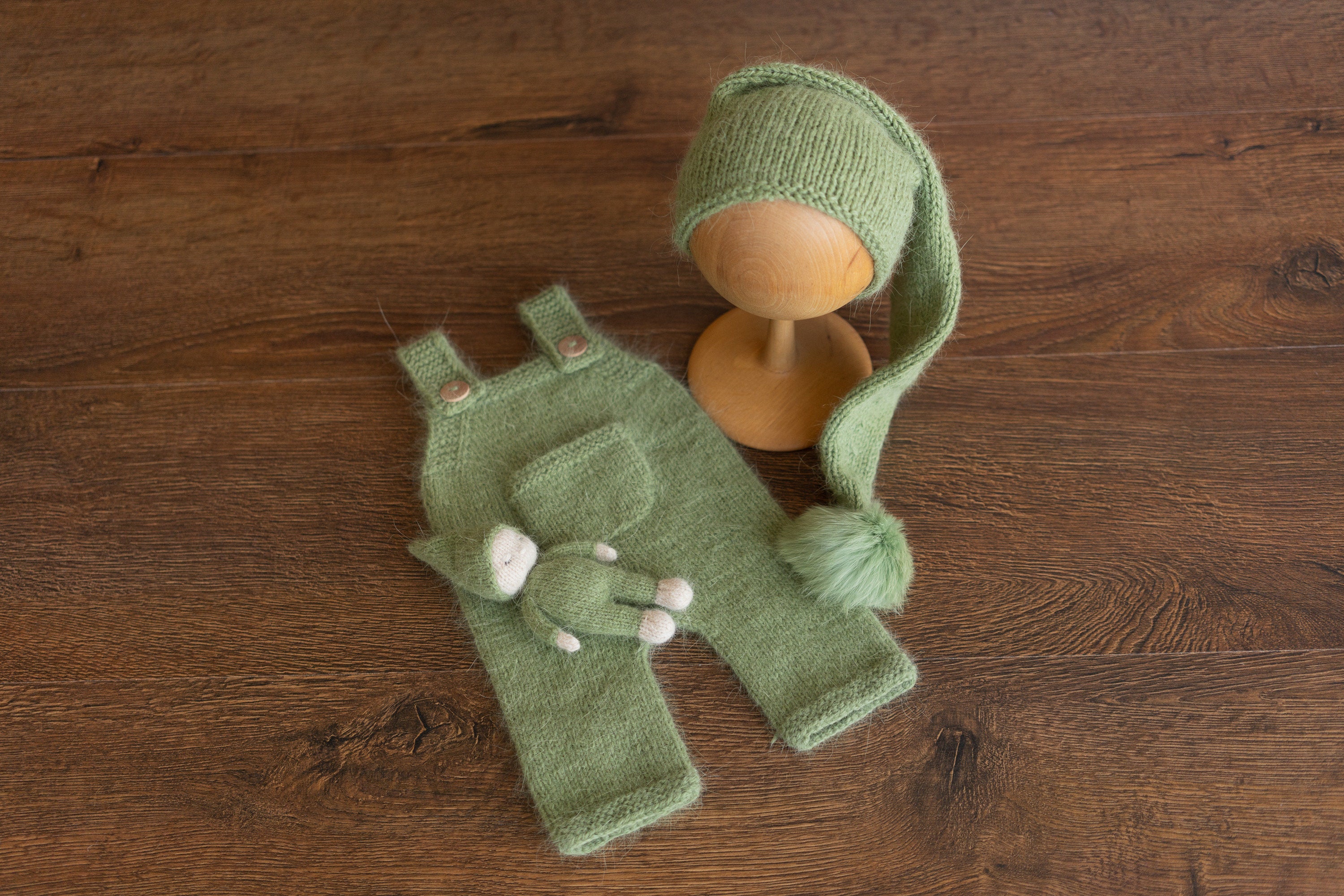 Newborn Knitted Outfits with Matched Small Doll, Newborn Overalls Photography, Newborn Photography Props, Newborn Boy Coming Home Outfit