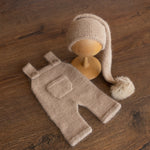 Newborn Knitted Outfits with Matched Small Doll, Newborn Overalls Photography, Newborn Photography Props, Newborn Boy Coming Home Outfit