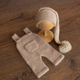 Newborn Knitted Outfits with Matched Small Doll, Newborn Overalls Photography, Newborn Photography Props, Newborn Boy Coming Home Outfit