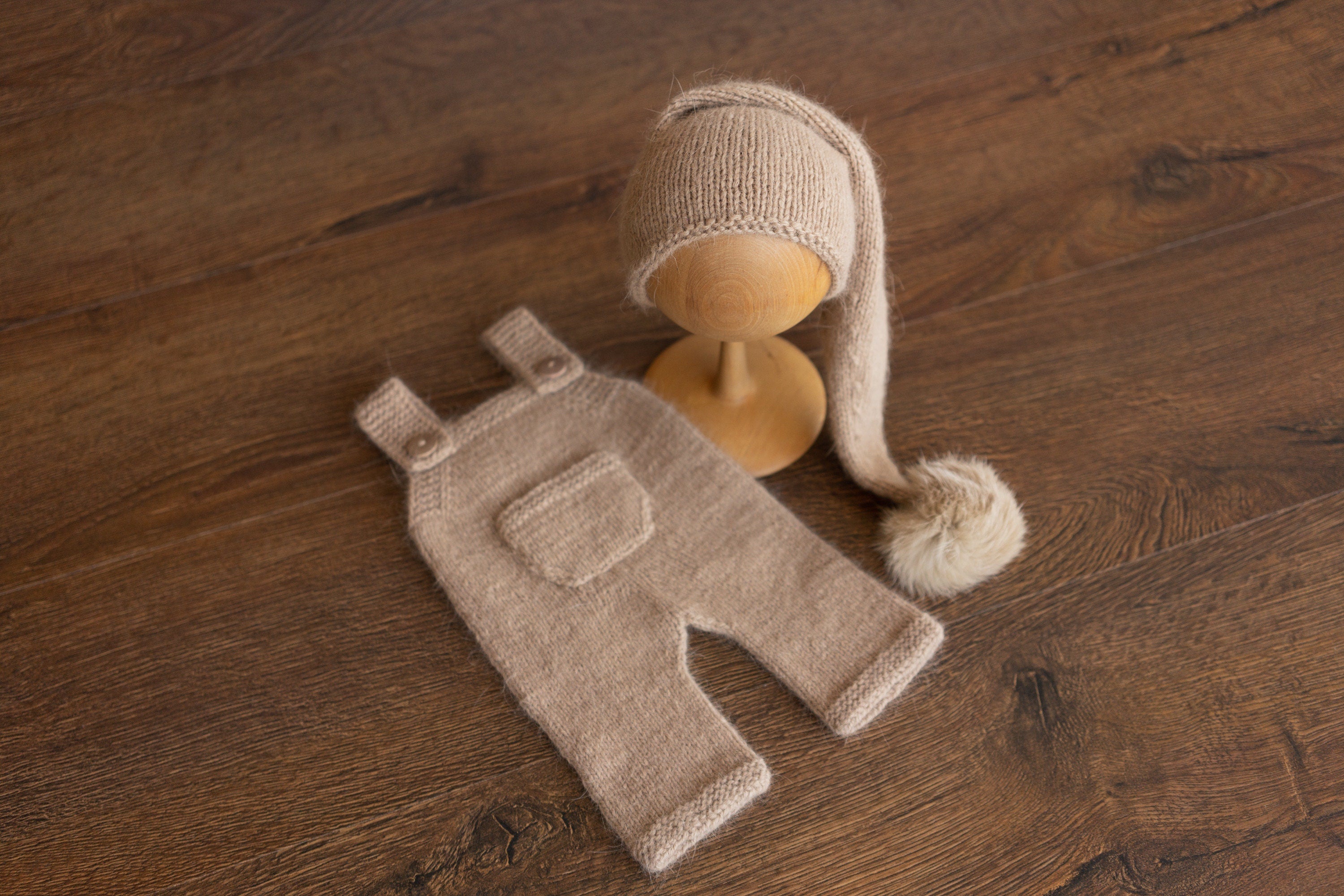 Newborn Knitted Outfits with Matched Small Doll, Newborn Overalls Photography, Newborn Photography Props, Newborn Boy Coming Home Outfit