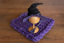 Newborn Witch Hat Felted Photo Prop, Newborn Wizard Outfit, Newborn Halloween Costume, Newborn Witch Outfit Girl, Newborn Photography Prop