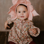 Baby Flower Felt Hat, Flower Newborn Merino Wool Felted Rug Set with Felted Hat for Girl, Newborn Photography props,Newborn Felted Props Set