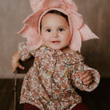 Baby Flower Felt Hat, Flower Newborn Merino Wool Felted Rug Set with Felted Hat for Girl, Newborn Photography props,Newborn Felted Props Set