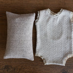 Newborn Girl Outfit with Photo Pillow, Newborn Girl Coming Home Outfit, Newborn Photography props, Newborn Posing pillow,Newborn Girl Romper