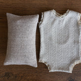 Newborn Girl Outfit with Photo Pillow, Newborn Girl Coming Home Outfit, Newborn Photography props, Newborn Posing pillow,Newborn Girl Romper