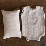 Newborn Girl Outfit with Photo Pillow, Newborn Girl Coming Home Outfit, Newborn Photography props, Newborn Posing pillow,Newborn Girl Romper