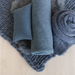 Blue Newborn Photography Props, Newborn Knitted Bonnet and Wool Blanket, Newborn Posing Pillow, Newborn Fabric Backdrop for Beanbag Pillow