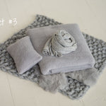 Gray Newborn Props for photography, Newborn Knit Blanket, Newborn Knitted Wrap, Newborn Posing Fabric Backdrop, Newborn Boy Photo Props Set,