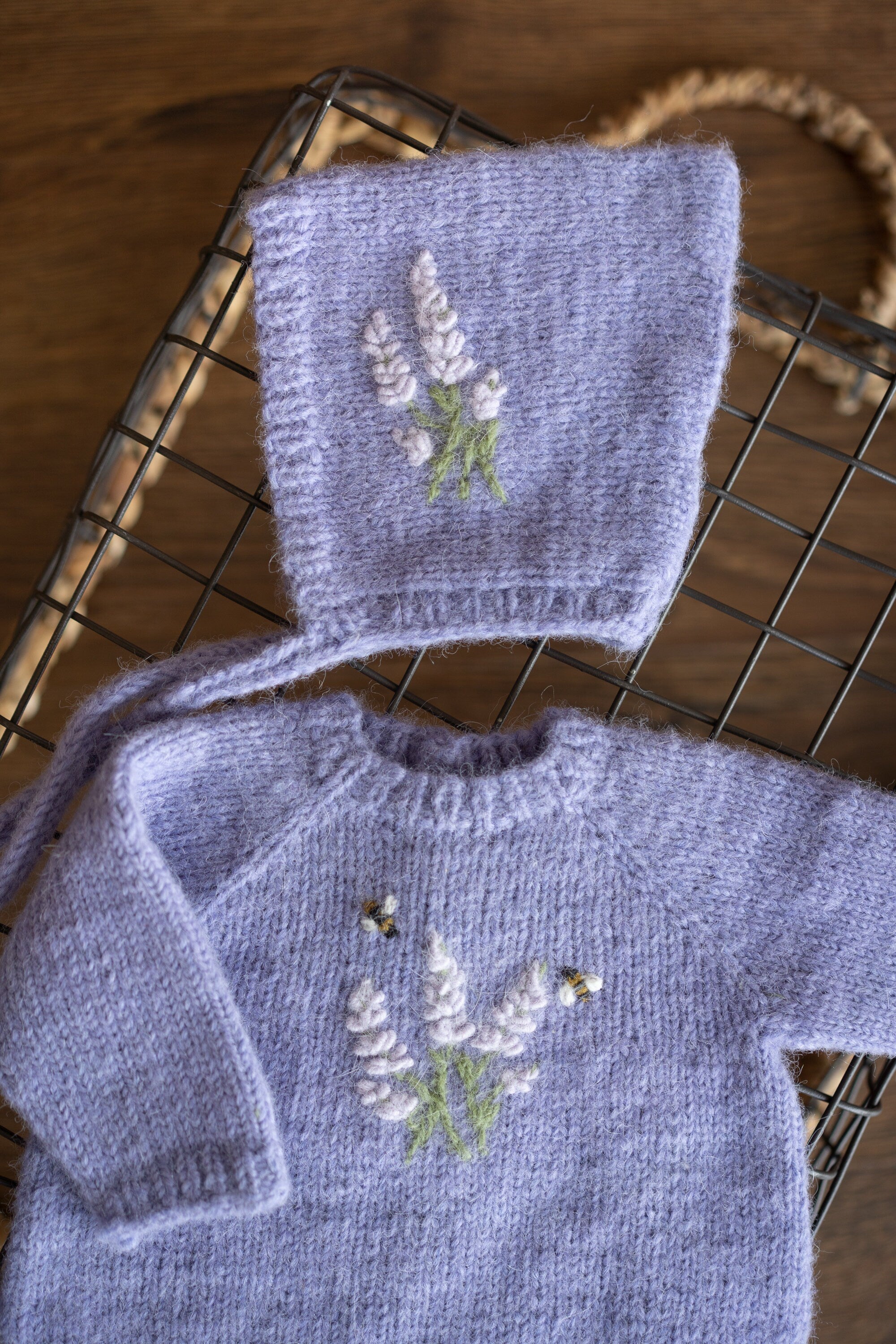 Baby Girl Knit Embroidered Flower Romper, Newborn coming home outfit for Girl, Hand Embroidered Knit Romper, Newborn Knitted Outfit