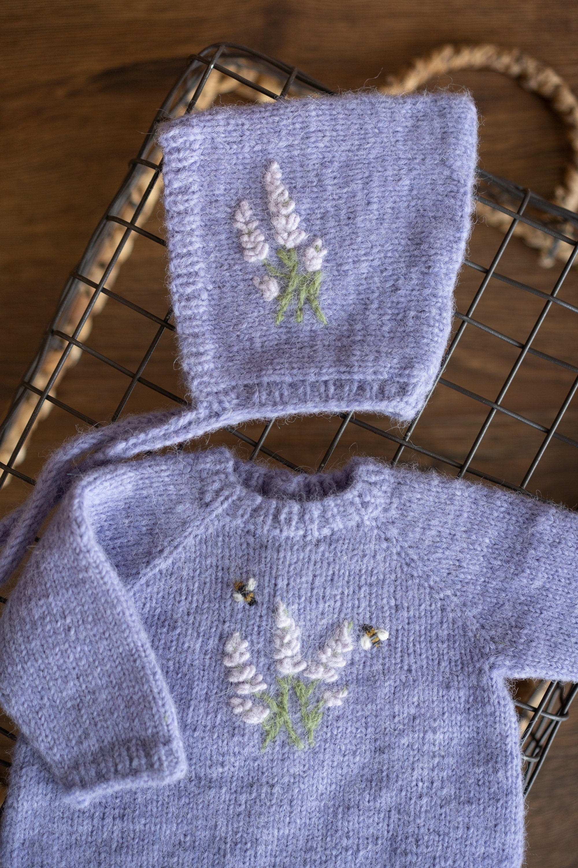 Baby Girl Knit Bonnet Embroidered, Newborn coming home outfit for Girl, Baby Pixie Bonnet Girl, Newborn Knitted Bonnet, Folks-Baby Hat Knit