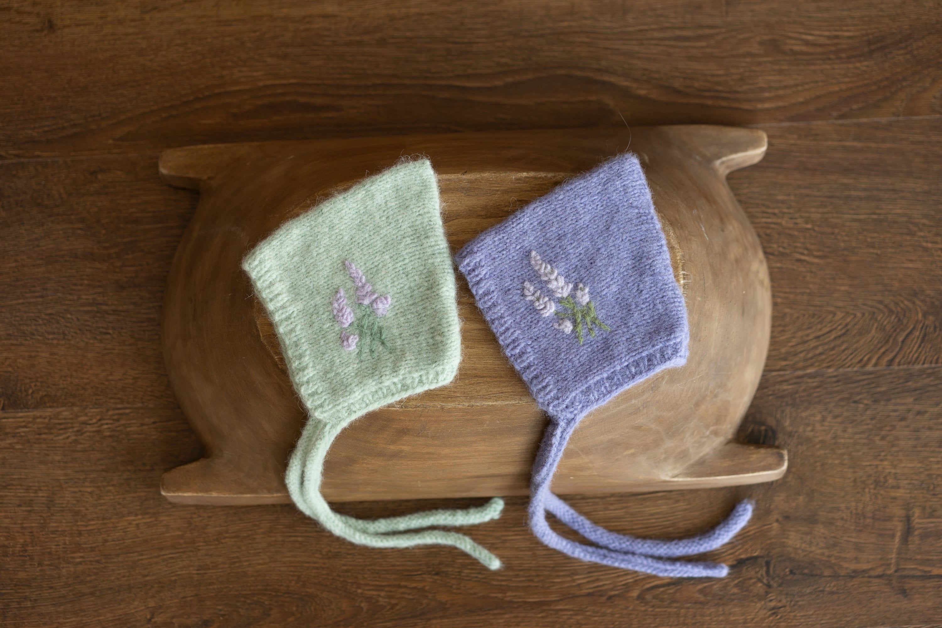 Baby Girl Knit Bonnet Embroidered, Newborn coming home outfit for Girl, Baby Pixie Bonnet Girl, Newborn Knitted Bonnet, Folks-Baby Hat Knit