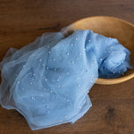 Pearl Bead Tulle Fabric for Newborn Photography Props, Newborn Wrap Pearl Beading Tulle Lace Fabric, Newborn Posing Fabric,Newborn Lace Wrap