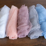 Pearl Bead Tulle Fabric for Newborn Photography Props, Newborn Wrap Pearl Beading Tulle Lace Fabric, Newborn Posing Fabric,Newborn Lace Wrap