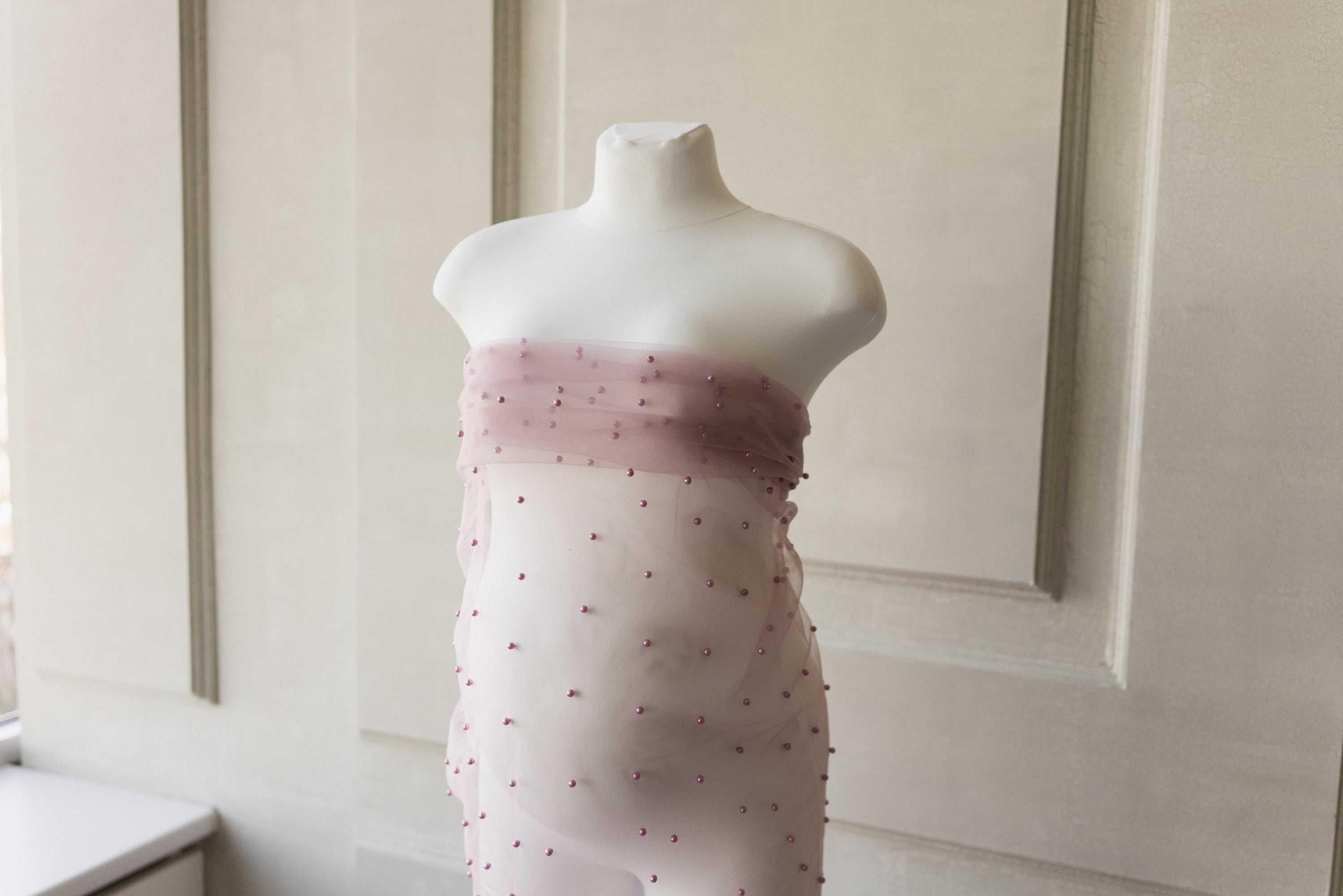 Maternity Lace Pearl Beads Fabric, Tulle Pearl Maternity Gown, Maternity Photography props, Maternity Tossing Fabric, Pregnancy Photo Prop