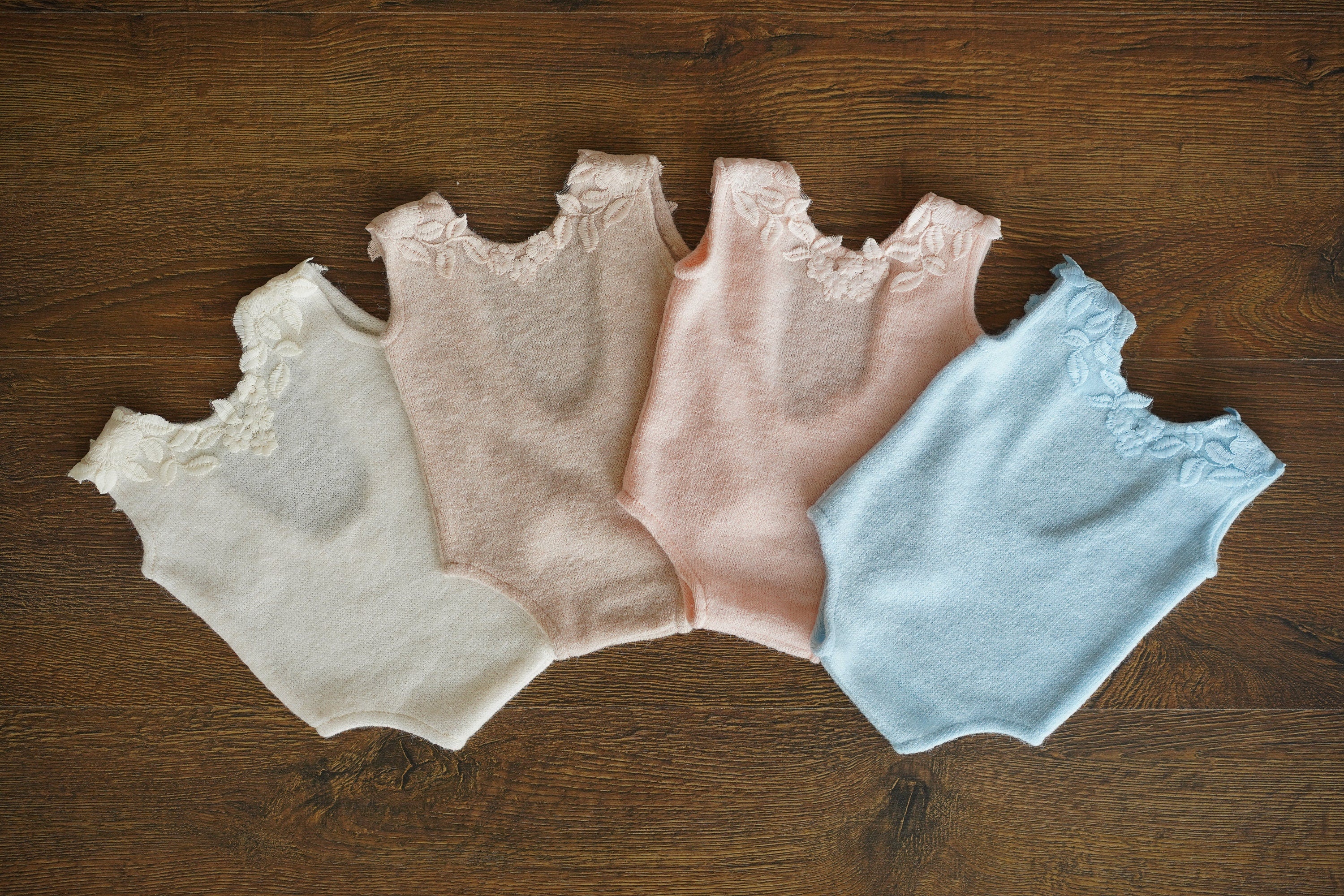 Handmade angora newborn girl romper with matching posing pillow