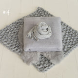 Gray Newborn Props for photography, Newborn Knit Blanket, Newborn Knitted Wrap, Newborn Posing Fabric Backdrop, Newborn Boy Photo Props Set,