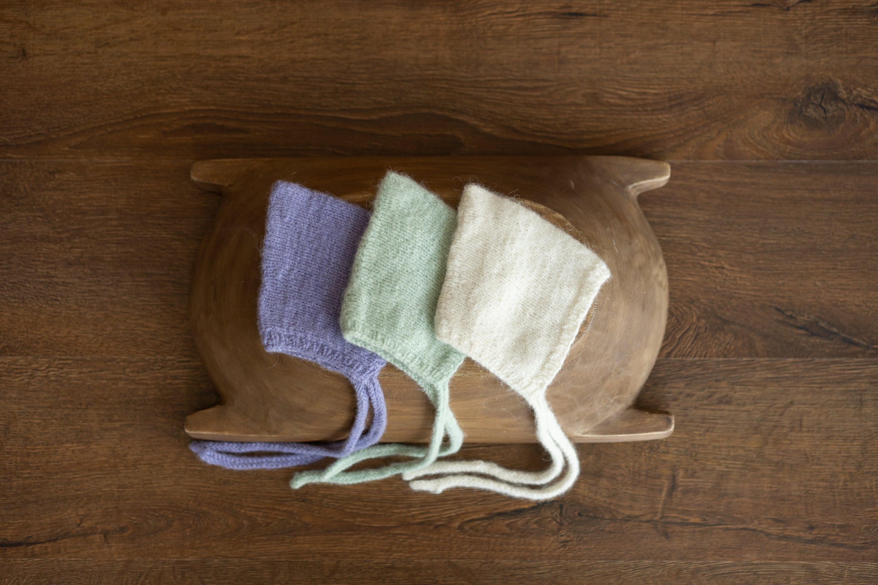 Newborn photography prop – knitted gnome hat for boys and girls