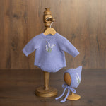 Baby Girl Knit Embroidered Flower Romper, Newborn coming home outfit for Girl, Hand Embroidered Knit Romper, Newborn Knitted Outfit