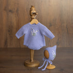 Baby Girl Knit Bonnet Embroidered, Newborn coming home outfit for Girl, Baby Pixie Bonnet Girl, Newborn Knitted Bonnet, Folks-Baby Hat Knit