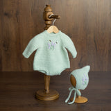 Baby Girl Knit Embroidered Flower Romper, Newborn coming home outfit for Girl, Hand Embroidered Knit Romper, Newborn Knitted Outfit