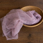 Pearl Bead Tulle Fabric for Newborn Photography Props, Newborn Wrap Pearl Beading Tulle Lace Fabric, Newborn Posing Fabric,Newborn Lace Wrap