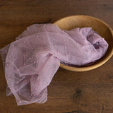 Pearl Bead Tulle Fabric for Newborn Photography Props, Newborn Wrap Pearl Beading Tulle Lace Fabric, Newborn Posing Fabric,Newborn Lace Wrap