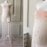 Maternity Lace Pearl Beads Fabric, Tulle Pearl Maternity Gown, Maternity Photography props, Maternity Tossing Fabric, Pregnancy Photo Prop