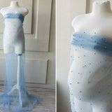 Maternity Lace Pearl Beads Fabric, Tulle Pearl Maternity Gown, Maternity Photography props, Maternity Tossing Fabric, Pregnancy Photo Prop