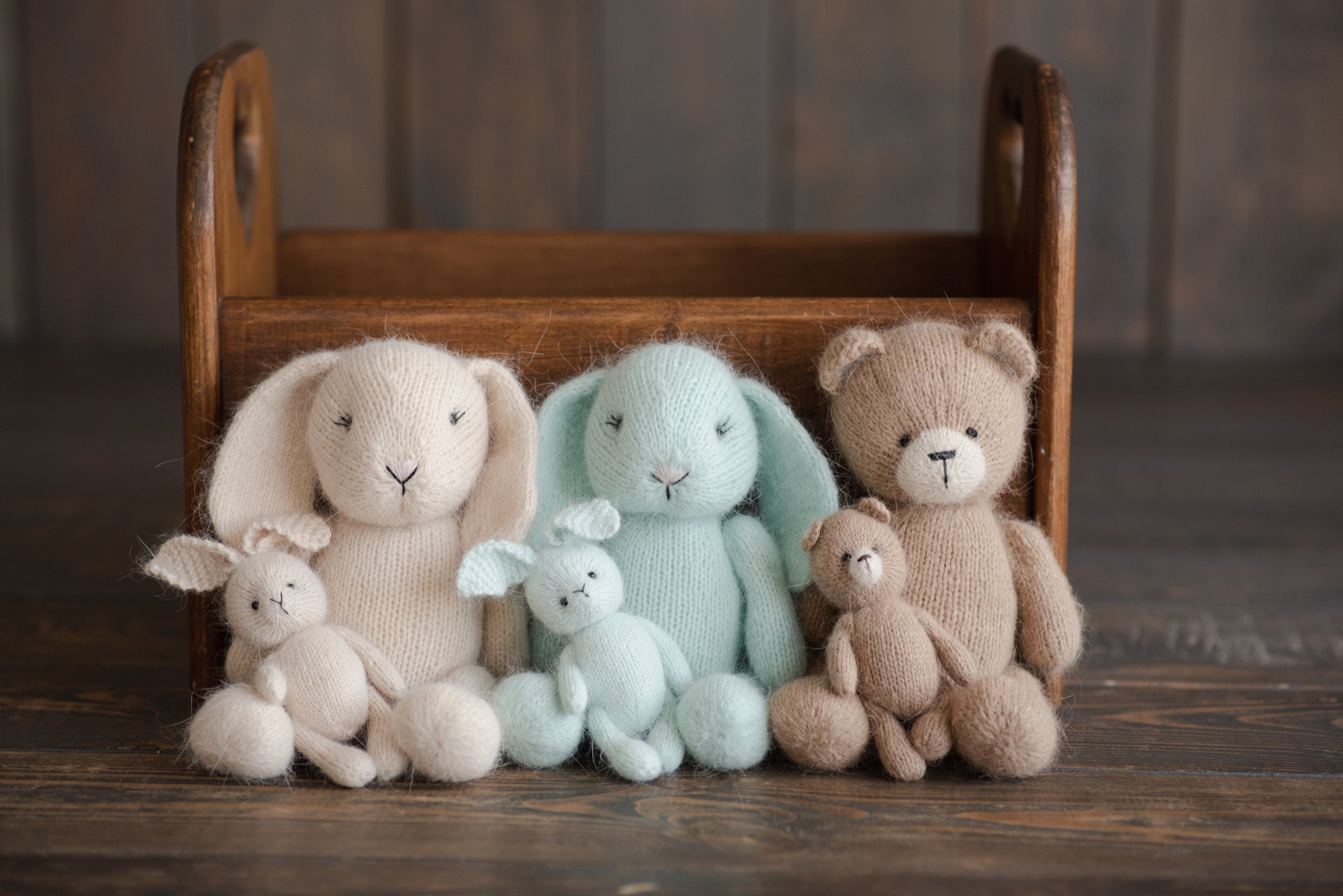 Newborn Knitted Bear Photography Props, Newborn Knit Rabbit Toy, Baby Bear Crochet Toy,Newborn Photography Prop, Knit Newborn Teddy Bear Toy