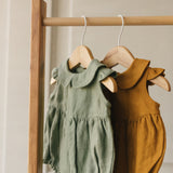 Baby Girl Linen Romper, Baby Linen Outfit for Girl, Girl Linen Boho Dress, Newborn Girl Coming Home outfit, Newborn Photography Outfit Girl