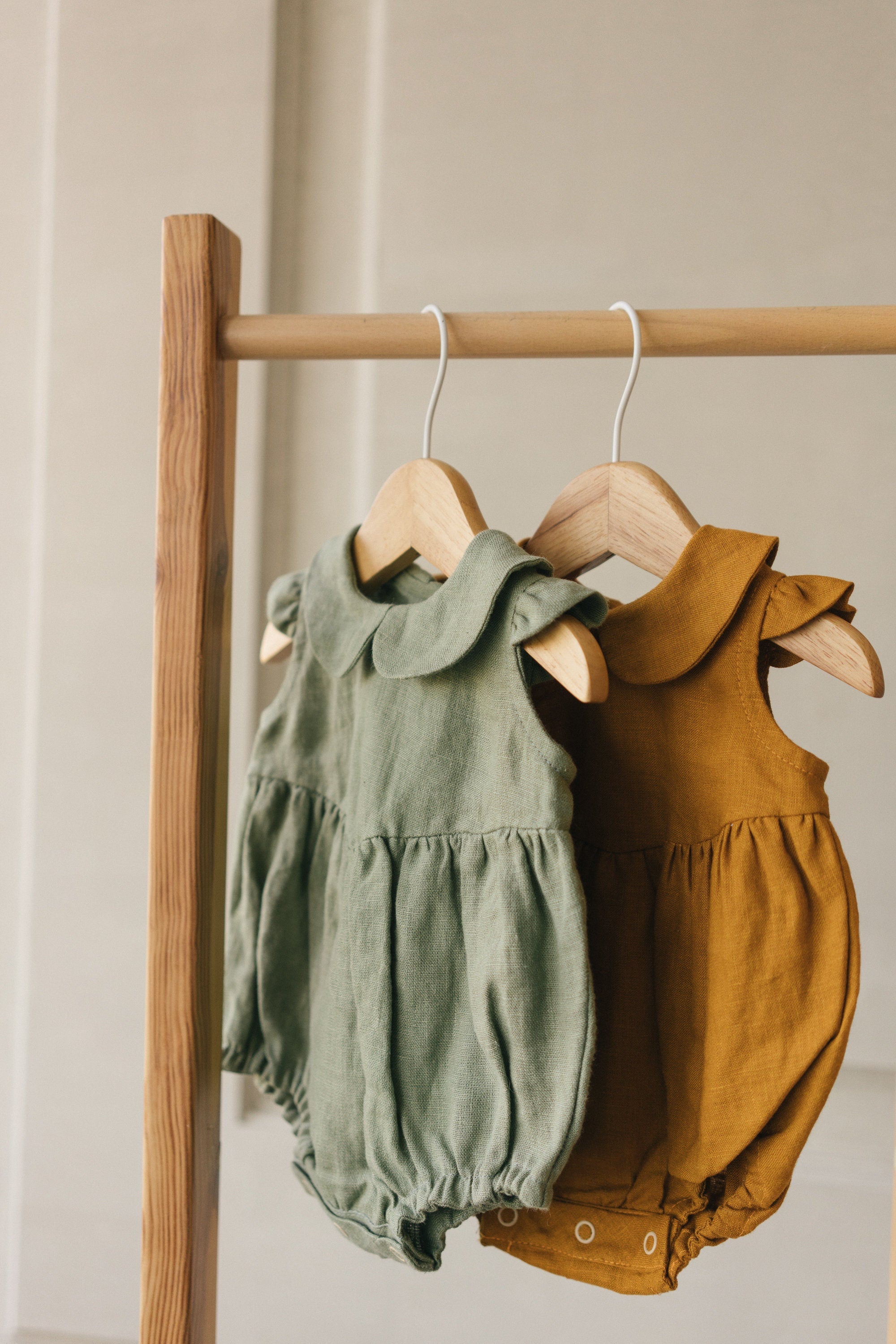 Baby Girl Linen Romper, Baby Linen Outfit for Girl, Girl Linen Boho Dress, Newborn Girl Coming Home outfit, Newborn Photography Outfit Girl