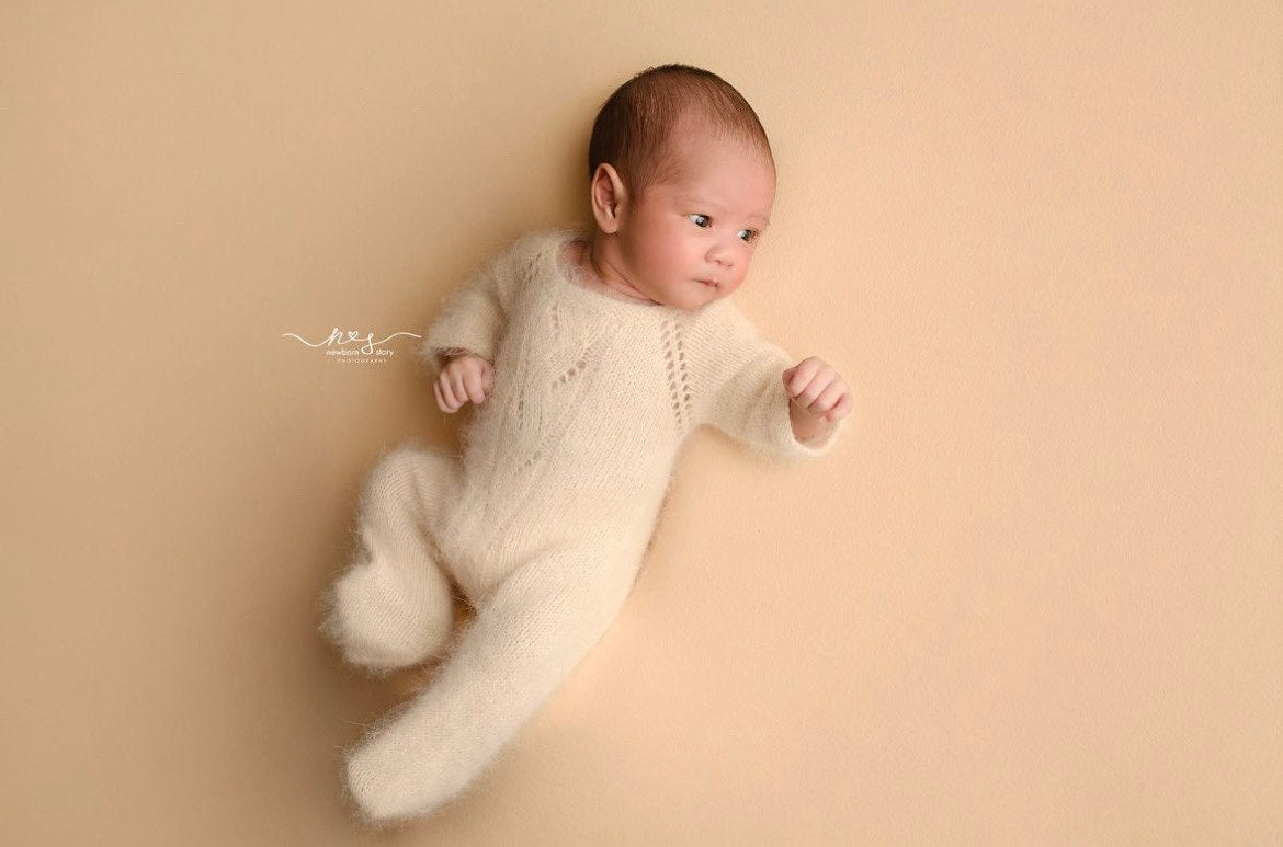 Footed Newborn Romper Outfit, Newborn Footed Romper,Newborn Knitted Outfit Girl,Newborn Photography props,Newborn Knitted Sleeper Outfit