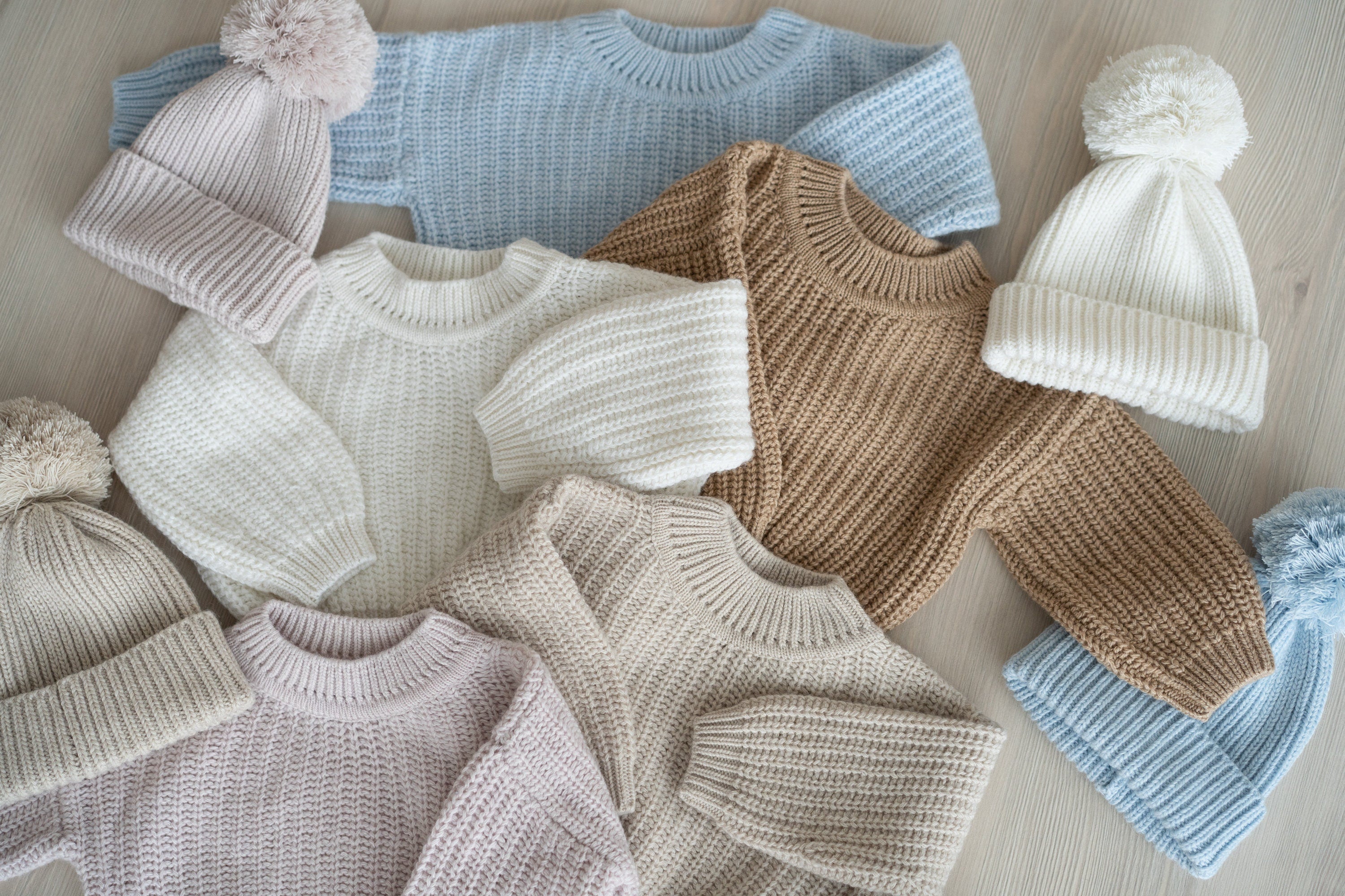 Batik Baby Beanie Hat with Pom Pom, Baby Knitted Hats, Newborn Coming Home Outfit Girl, Newborn Knitted Outfit, Newborn Photography Outfit