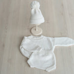 Batik Baby Beanie Hat with Pom Pom, Baby Knitted Hats, Newborn Coming Home Outfit Girl, Newborn Knitted Outfit, Newborn Photography Outfit