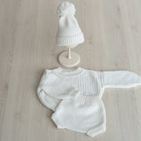 Batik Baby Beanie Hat with Pom Pom, Baby Knitted Hats, Newborn Coming Home Outfit Girl, Newborn Knitted Outfit, Newborn Photography Outfit