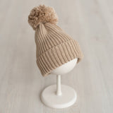 Batik Baby Beanie Hat with Pom Pom, Baby Knitted Hats, Newborn Coming Home Outfit Girl, Newborn Knitted Outfit, Newborn Photography Outfit