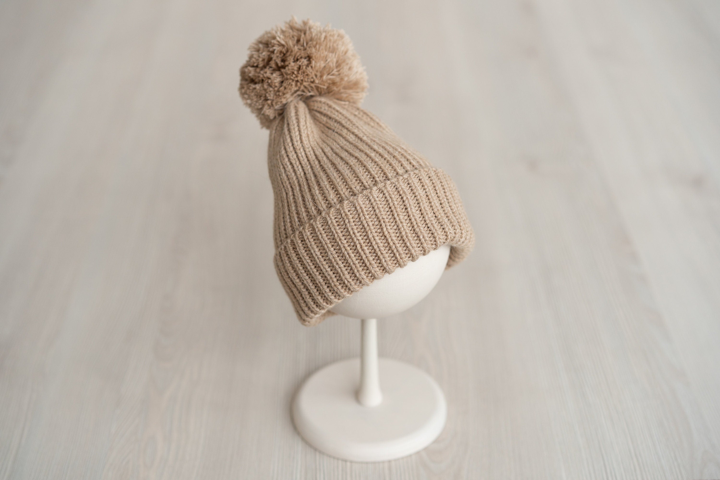 Batik Baby Beanie Hat with Pom Pom, Baby Knitted Hats, Newborn Coming Home Outfit Girl, Newborn Knitted Outfit, Newborn Photography Outfit