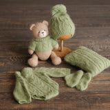 Newborn Cable Knitted Outfit, Newborn Coming Home Outfit,Newborn Cable Knit Hat,Newborn Knitted Outfit,Newborn Photography Props,Pom Pom Hat