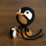 Newborn Penguin Cocoon Photo Props, Penguin Newborn Photography props, Newborn Penguin Potato Pouch with Bonnet, Newborn Coming Home Outfit