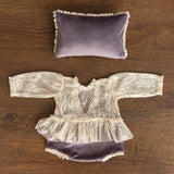 Newborn Girl Outfit with Photo Pillow, Newborn Girl Coming Home Outfit, Newborn Photography props, Newborn Posing pillow,Newborn Girl Romper