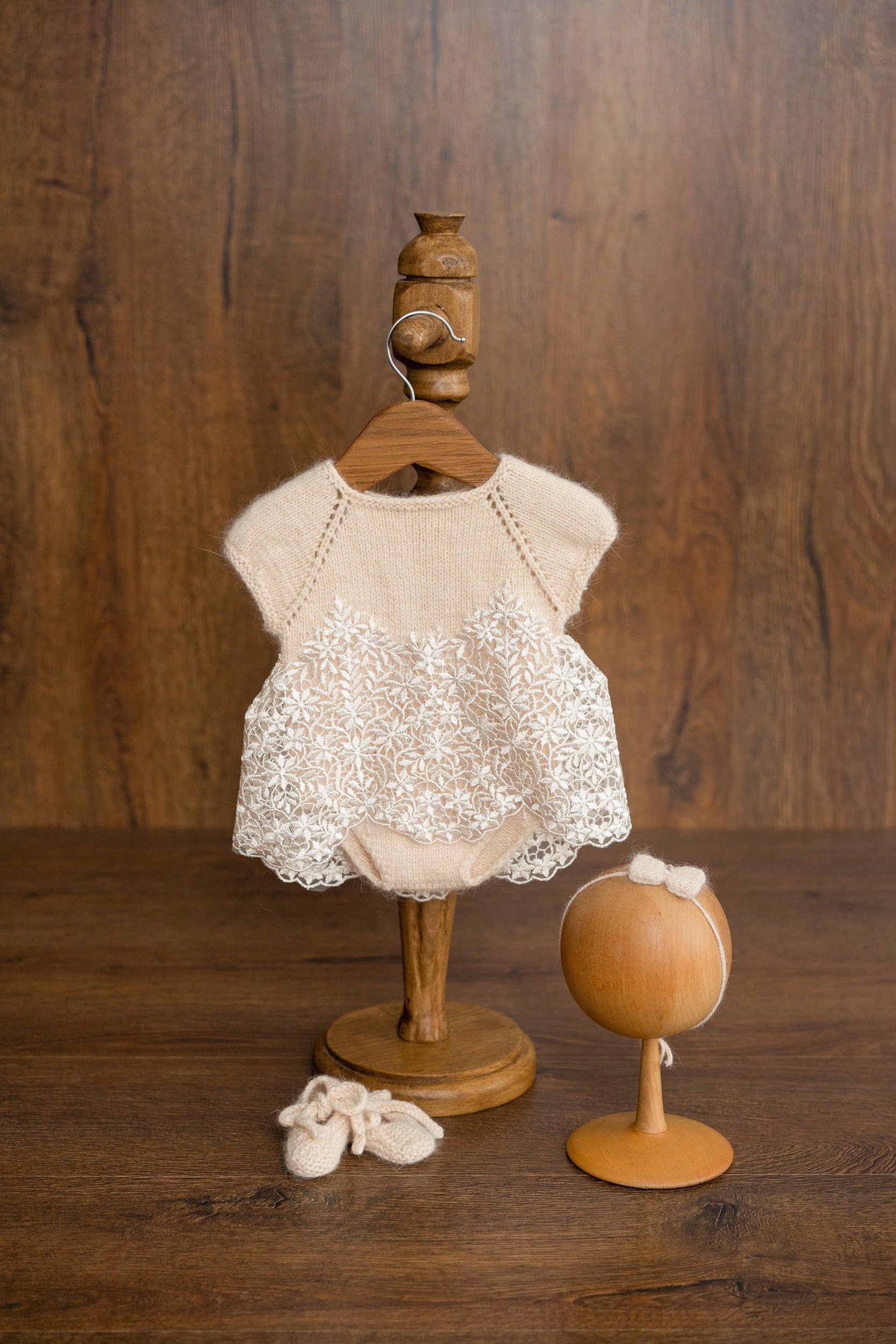 Newborn Knitted Dress for Girl with Headband, Newborn Photography Props, Newborn Knitted Outfit Girl, Newborn Girl Coming Home Outfit