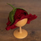 Baby Flower Felt Hat, Flower Newborn Merino Wool Felted Rug Set with Felted Hat for Girl, Newborn Photography props,Newborn Felted Props Set