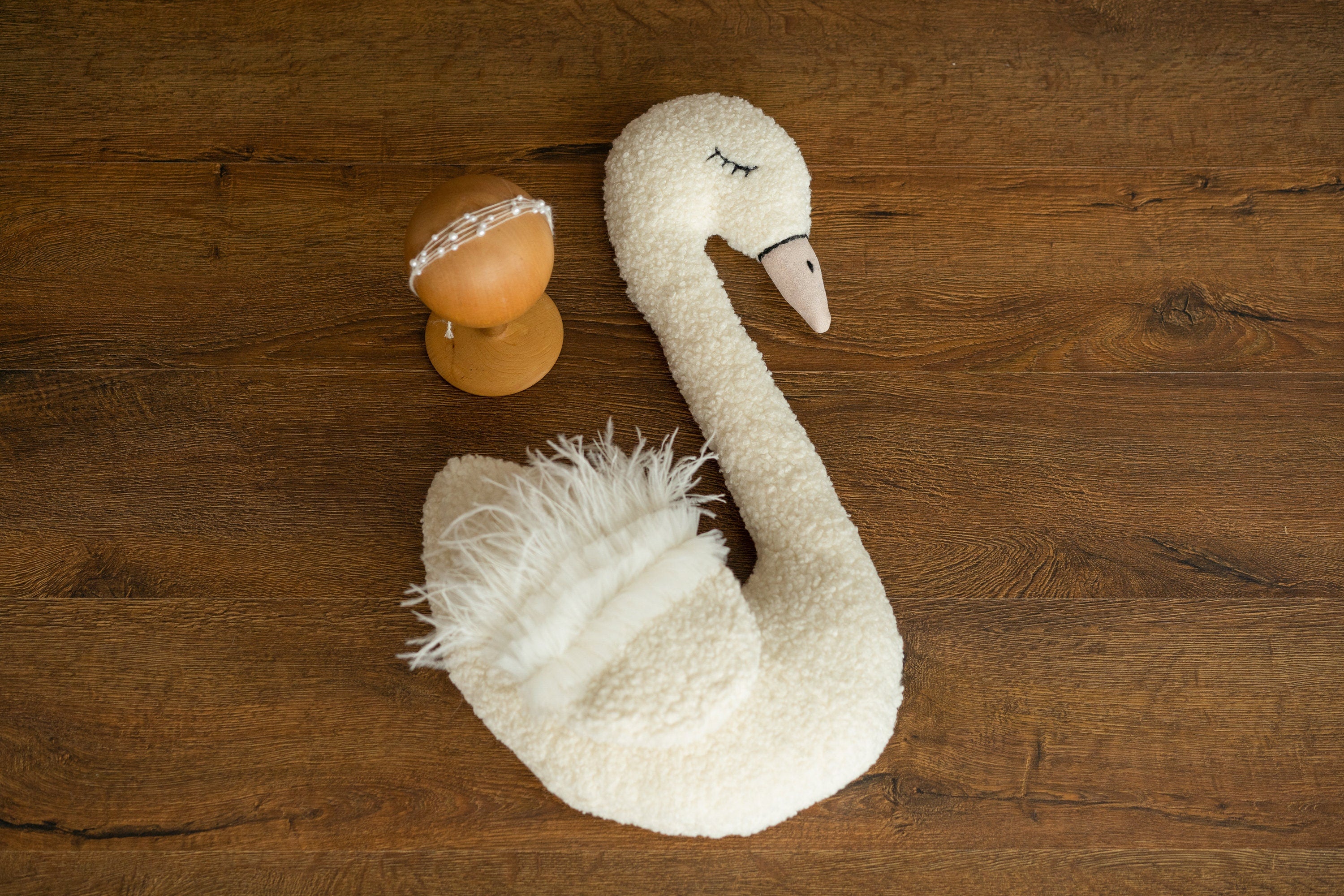 Newborn Flamingo Posing Toy, Newborn Animal Posing Pillow for Newborn Photography props, Newborn Stuffed Animal Pillow, White Swan Pillow