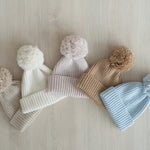 Batik Baby Beanie Hat with Pom Pom, Baby Knitted Hats, Newborn Coming Home Outfit Girl, Newborn Knitted Outfit, Newborn Photography Outfit