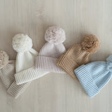 Batik Baby Beanie Hat with Pom Pom, Baby Knitted Hats, Newborn Coming Home Outfit Girl, Newborn Knitted Outfit, Newborn Photography Outfit