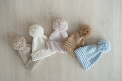 Batik Baby Beanie Hat with Pom Pom, Baby Knitted Hats, Newborn Coming Home Outfit Girl, Newborn Knitted Outfit, Newborn Photography Outfit