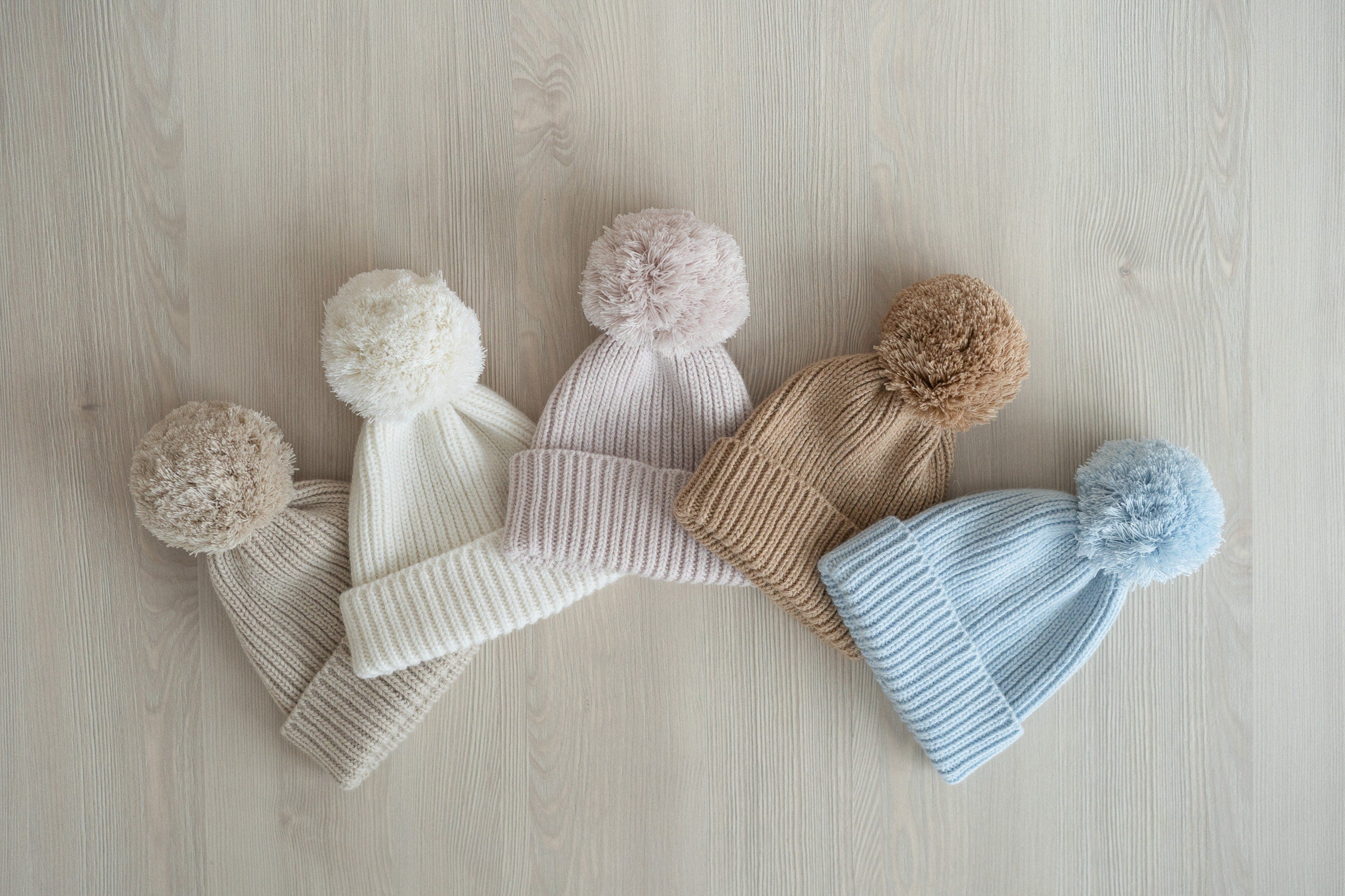 Batik Baby Beanie Hat with Pom Pom, Baby Knitted Hats, Newborn Coming Home Outfit Girl, Newborn Knitted Outfit, Newborn Photography Outfit