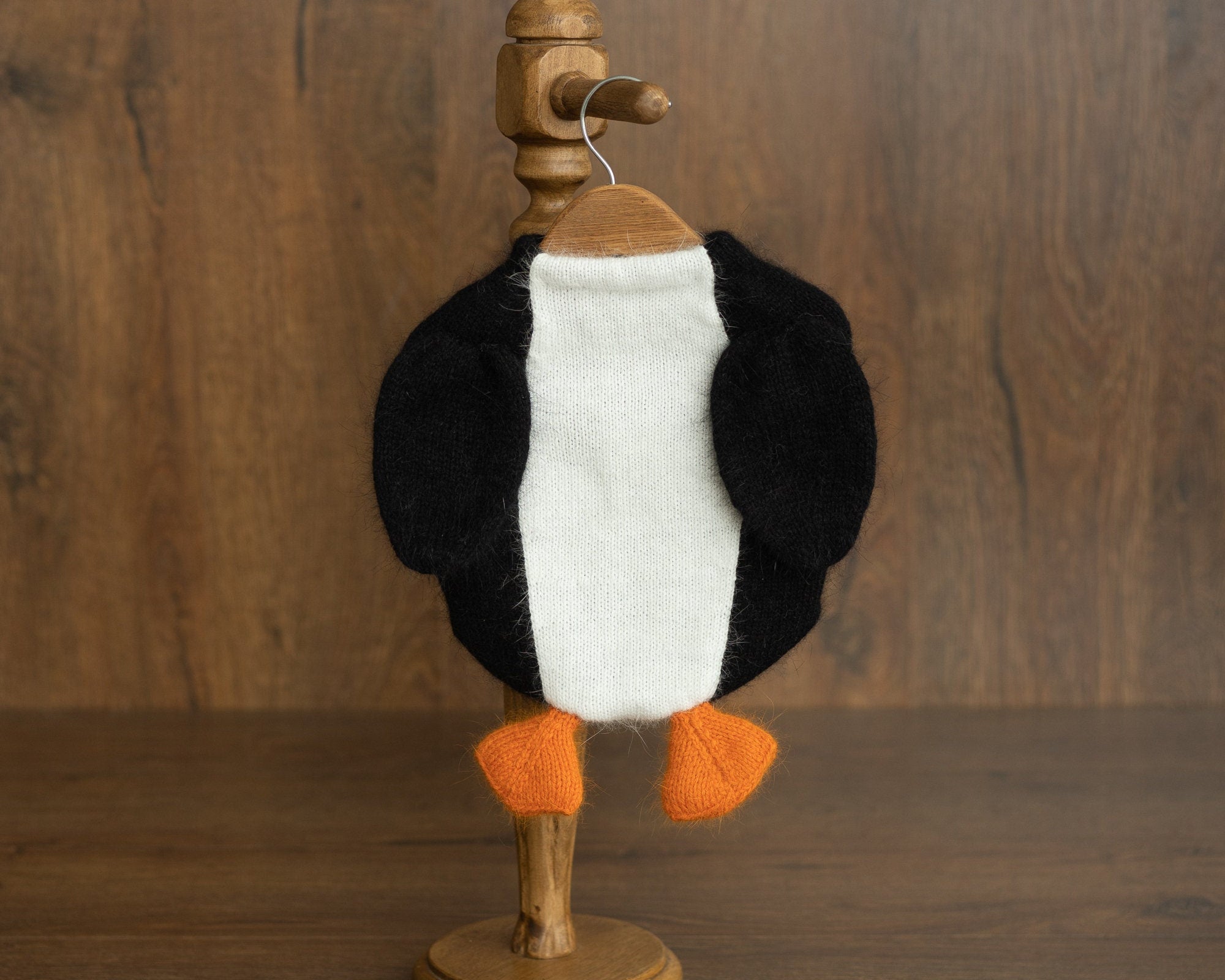 Newborn Penguin Cocoon Photo Props, Penguin Newborn Photography props, Newborn Penguin Potato Pouch with Bonnet, Newborn Coming Home Outfit